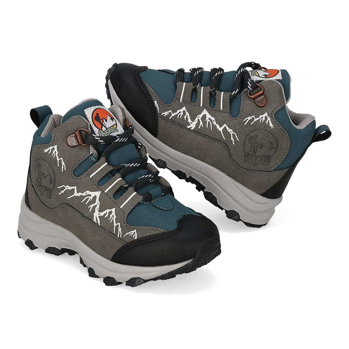 BOTA HIKING INFANTIL PLAYKIDS ADVENTURE GRIS/AZUL/NEGRO