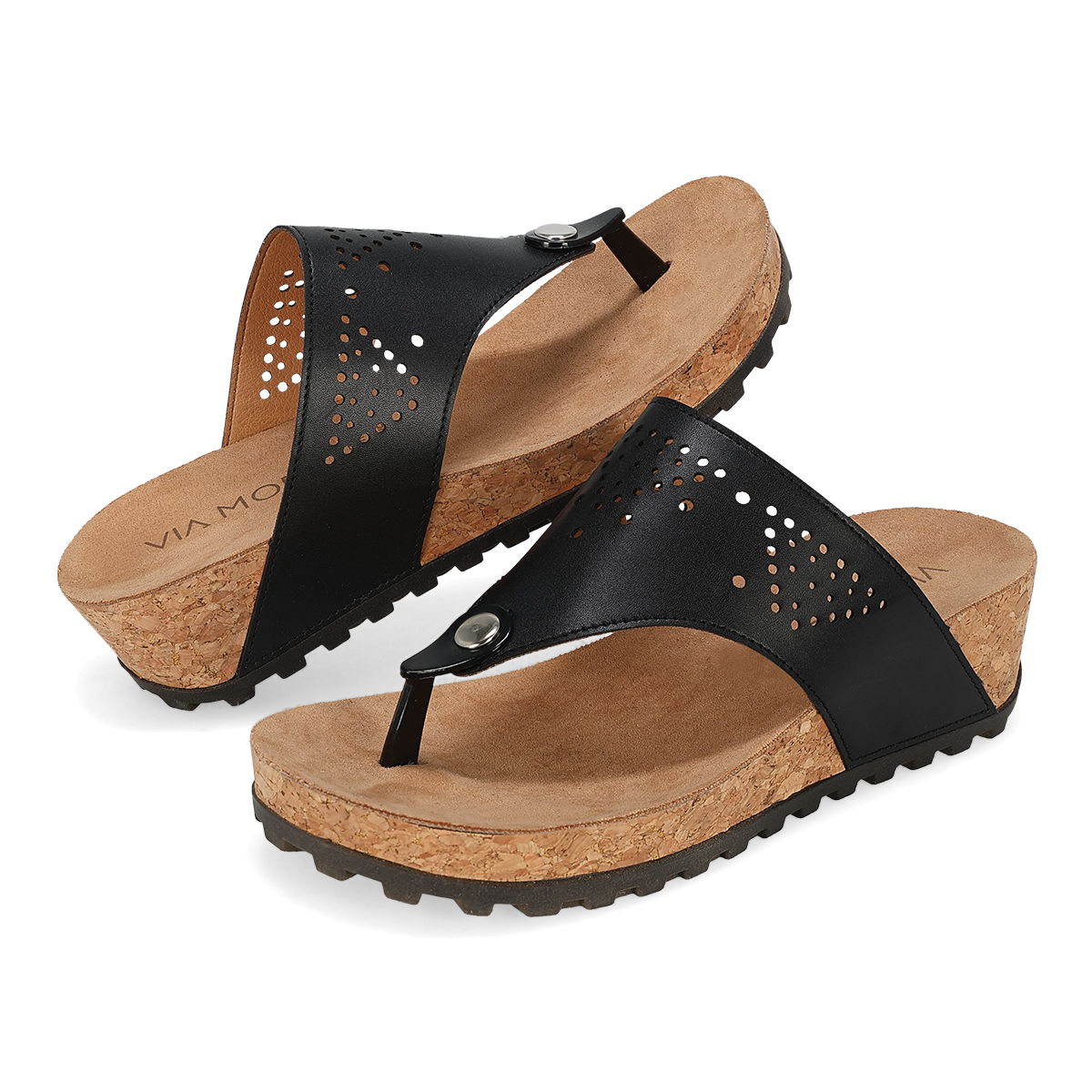 SANDALIA PISO MUJER VIA MODA MULAN NEGRO