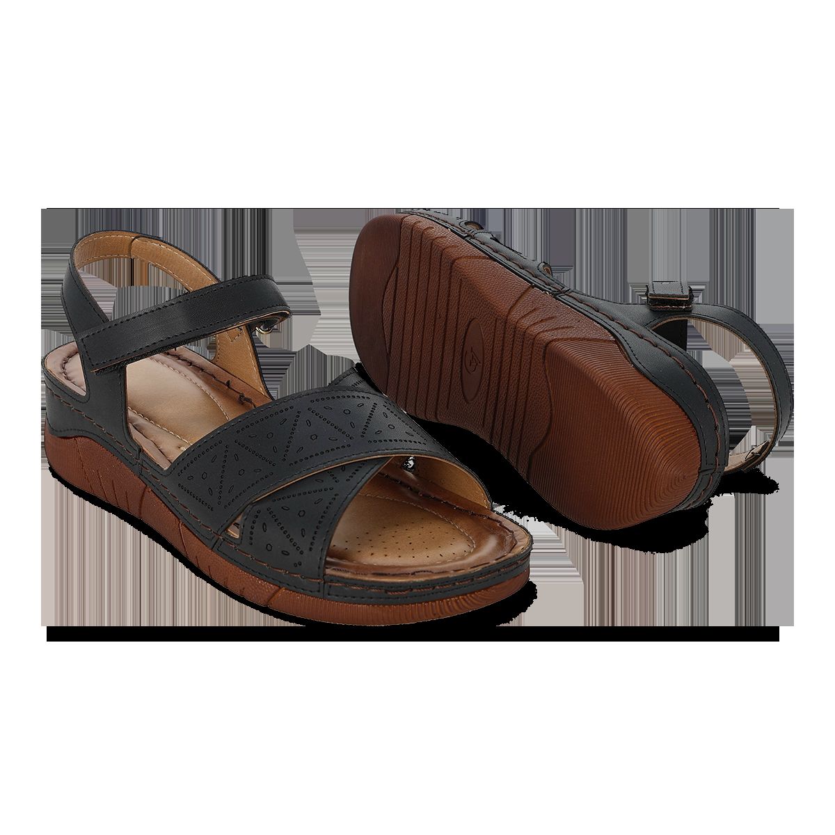 SANDALIA PISO MUJER VANNY'S 5602 NEGRO-OUTLET