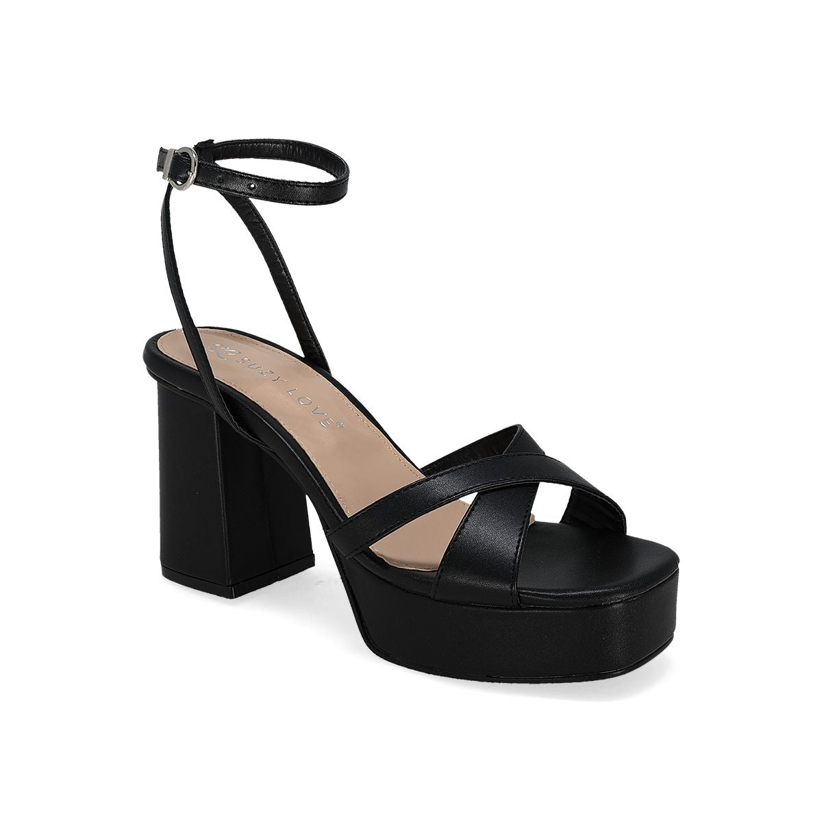 SANDALIA DE TACON MUJER SUZY LOVE 401 NEGRO