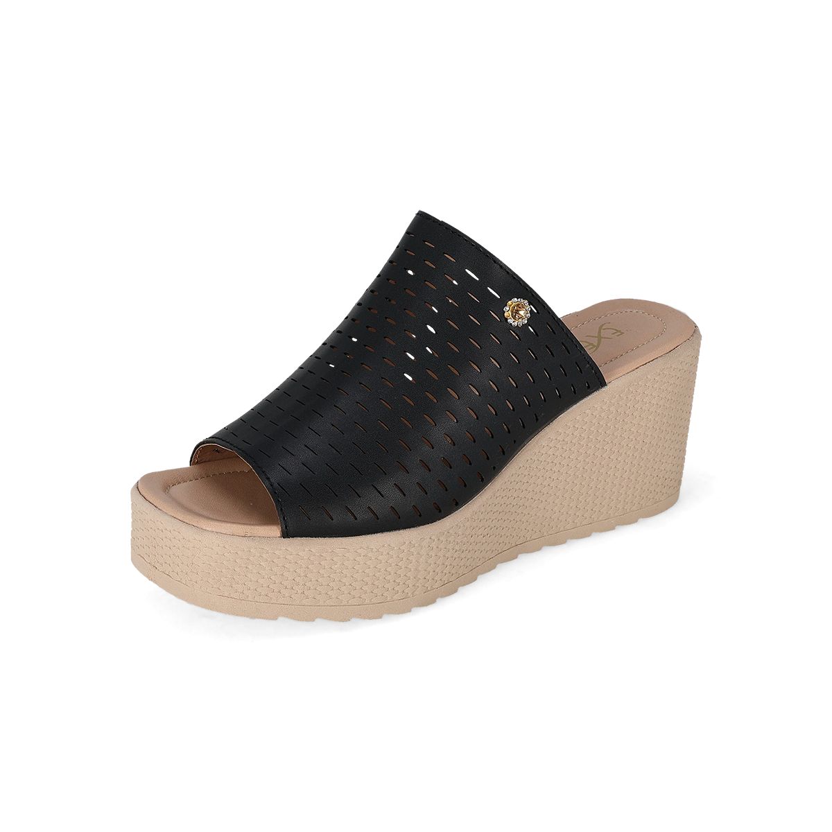 SANDALIA PLATAFORMA MUJER EXESSO 1203 NEGRO