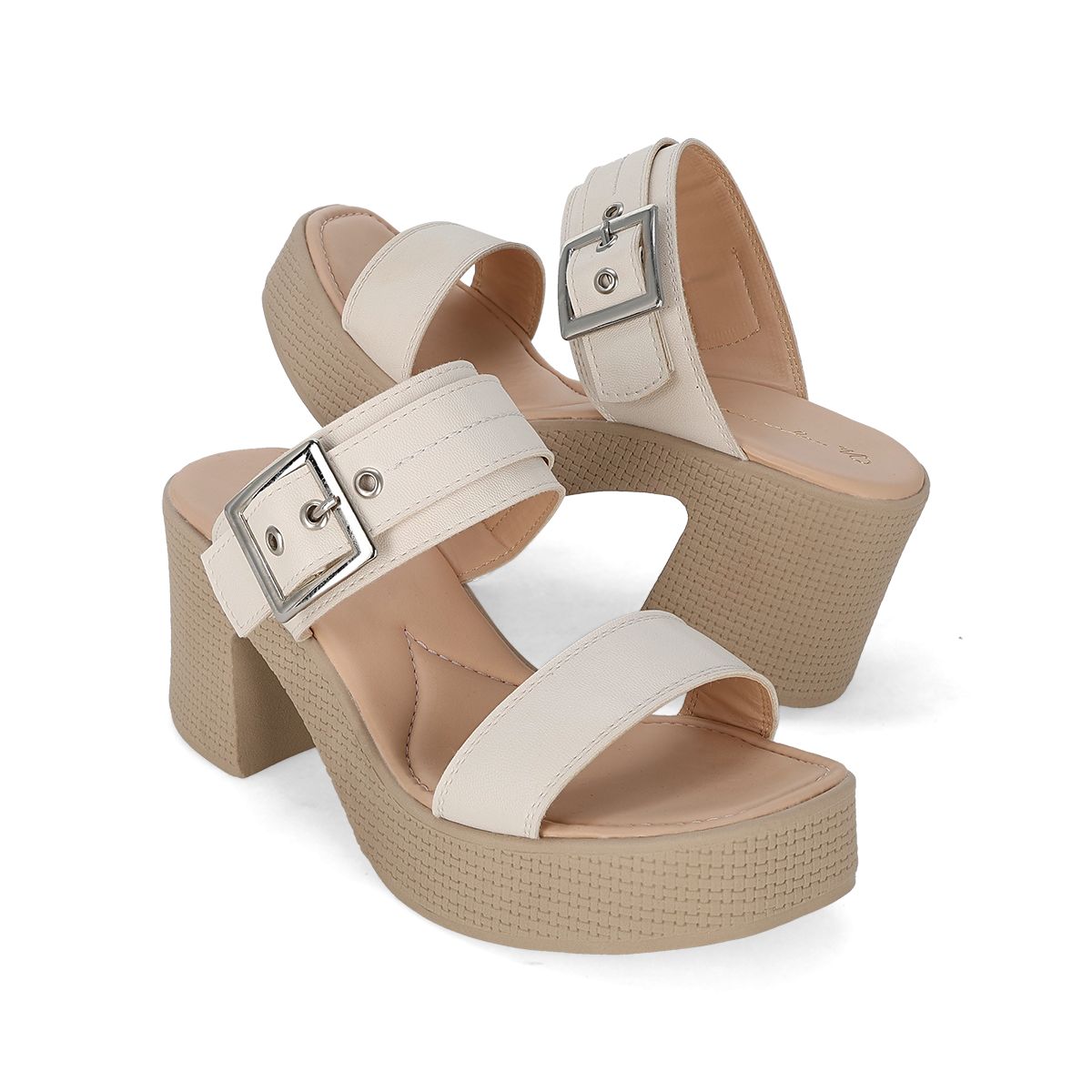 SANDALIA DE TACON MUJER MYRIAM 821 LATTE -OUTLET