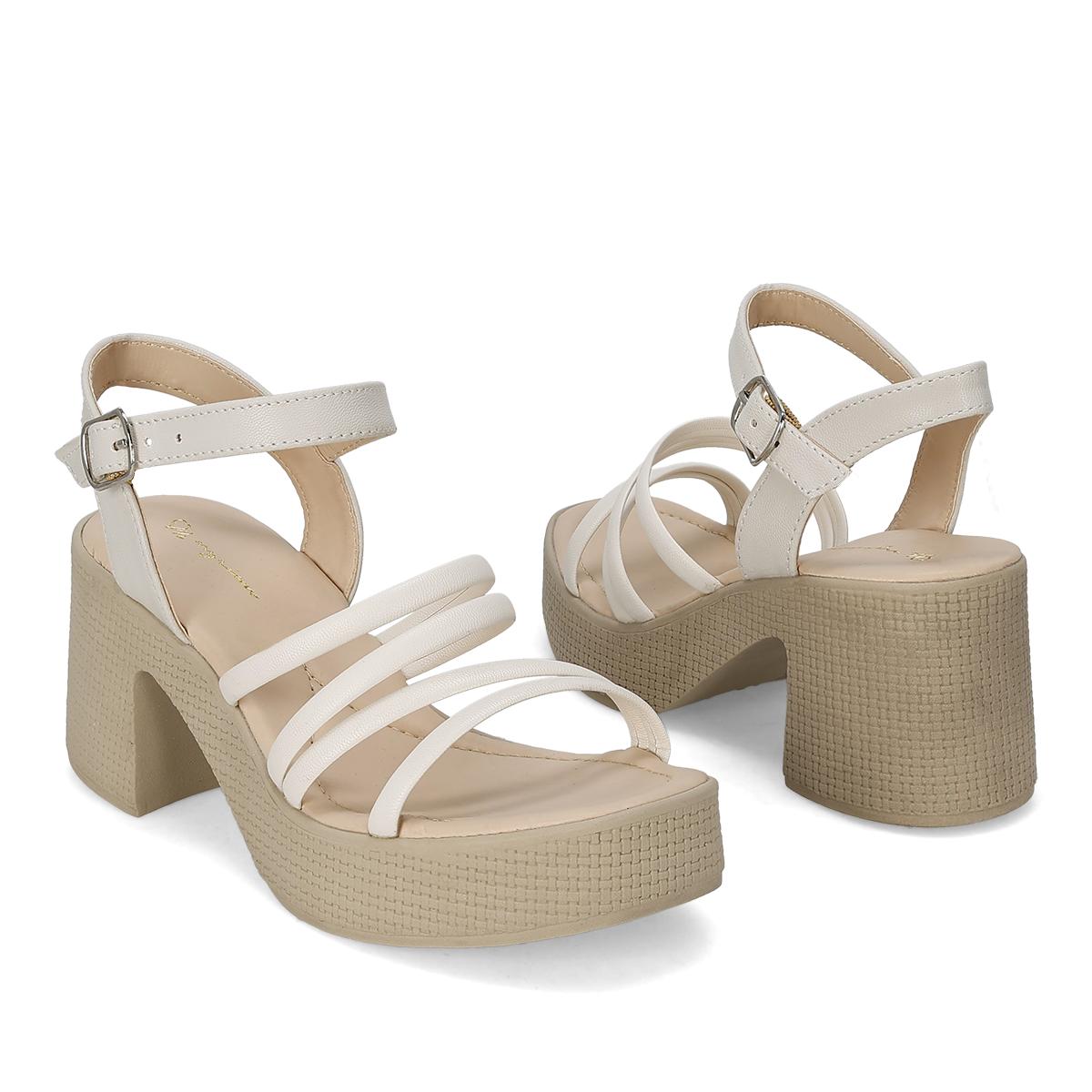 SANDALIA DE TACON MUJER MYRIAM 822 LATTE