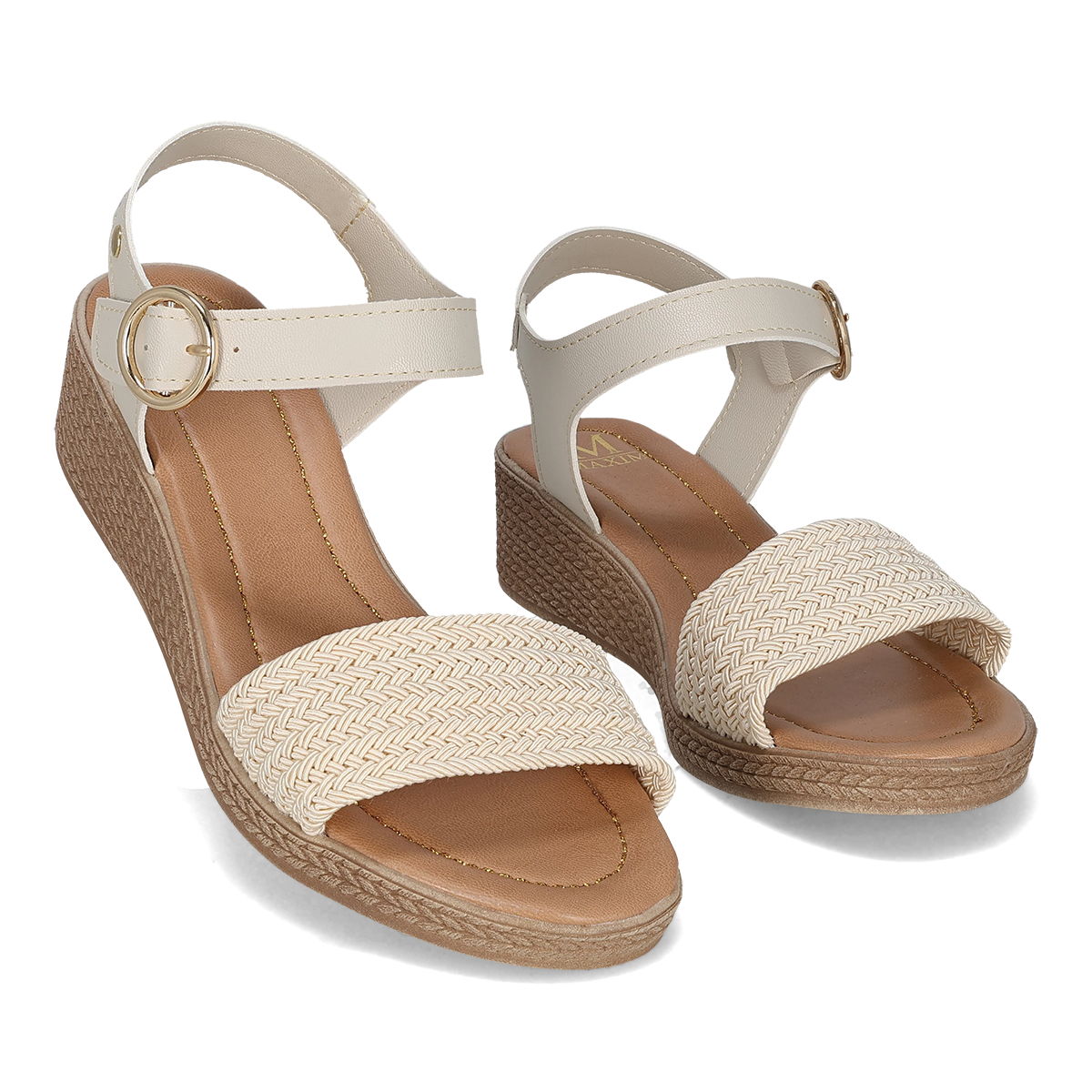 SANDALIA DE CUÑA MUJER MAXIM 1350 LATTE