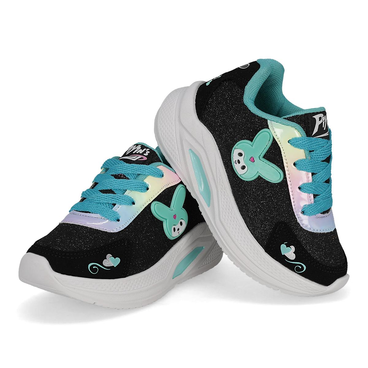 DEPORTIVO INFANTIL PIYINS 930 NEGRO/AQUA