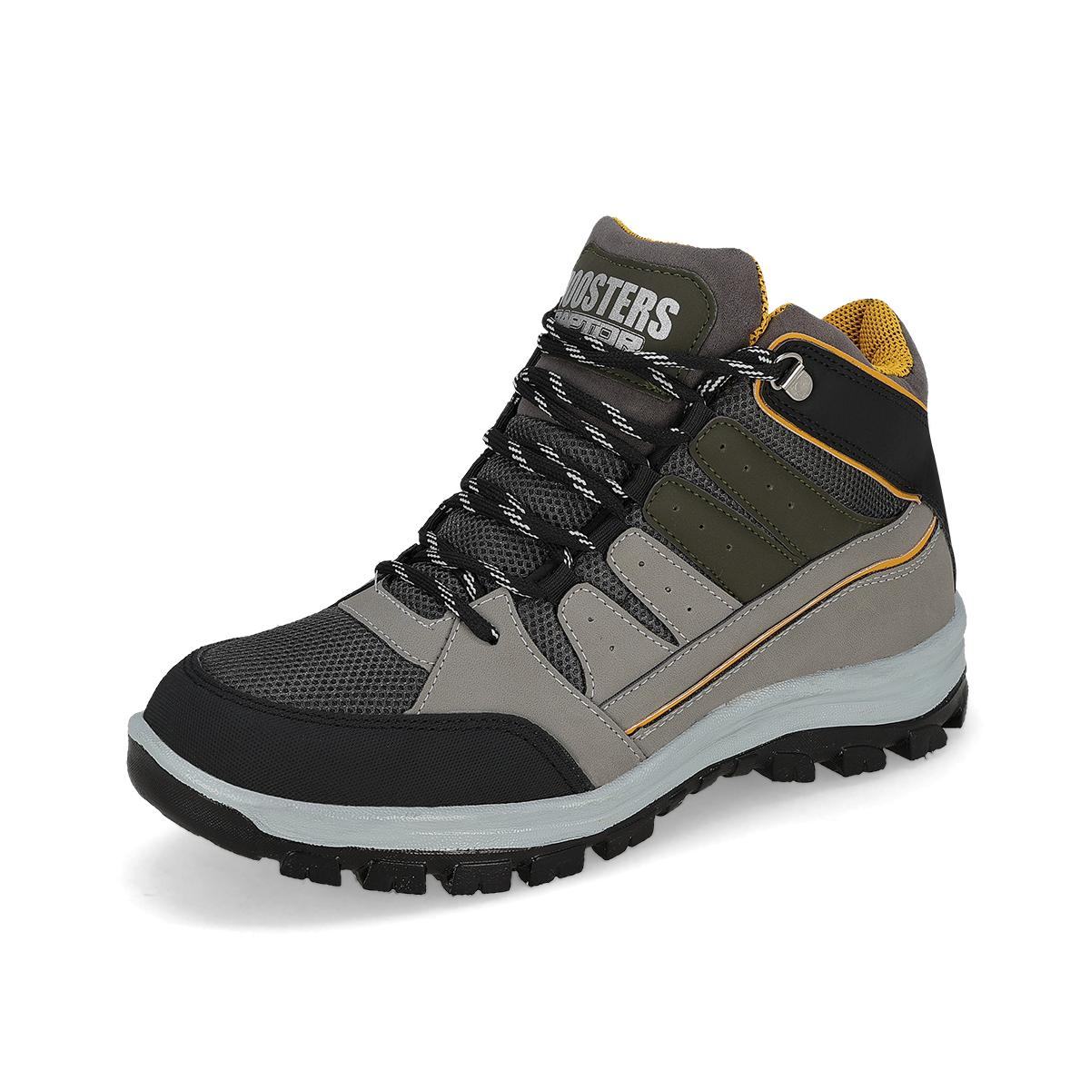 BOTA HIKING HOMBRE DOOSTERS RAPTOR COMANDO GRIS AMARILLO