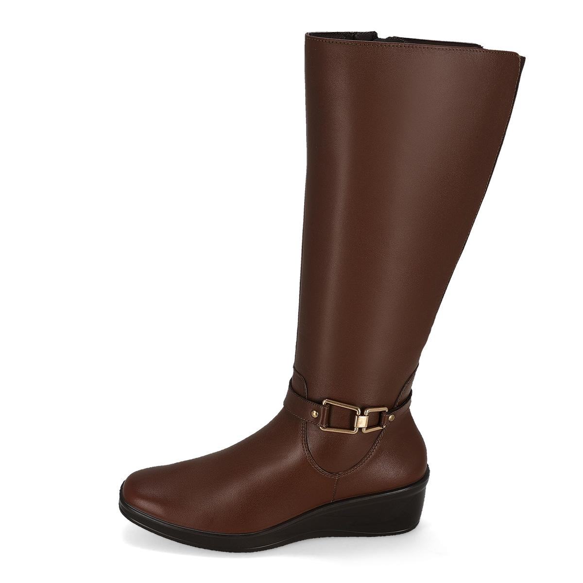 BOTA LARGA PISO MUJER FLEXI DAMA 136712 DARK TAN