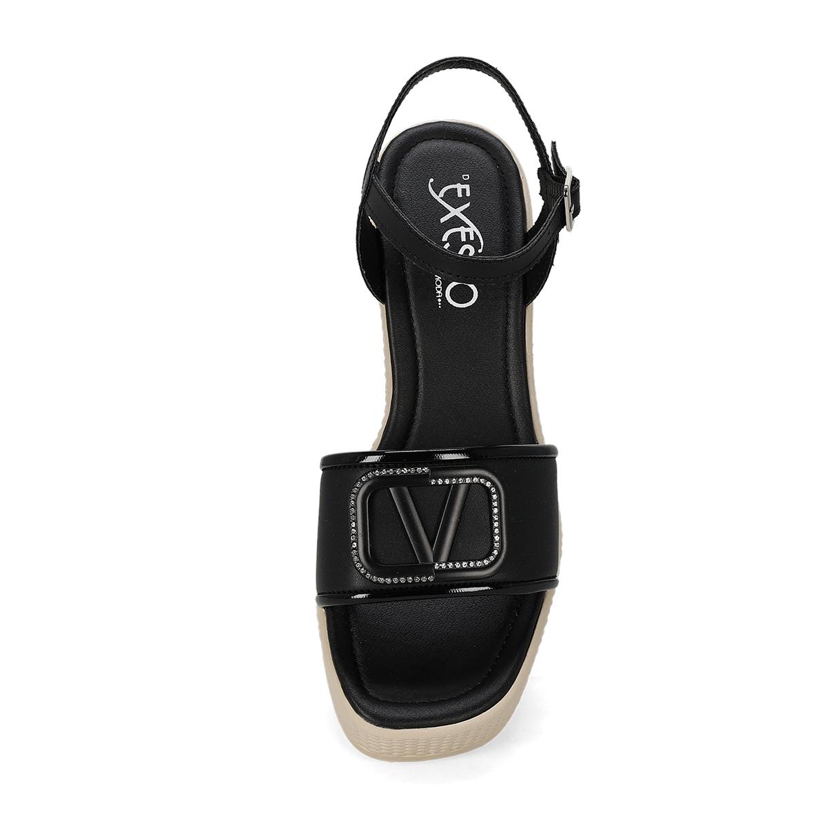 SANDALIA PLATAFORMA MUJER EXESSO 1230 NEGRO
