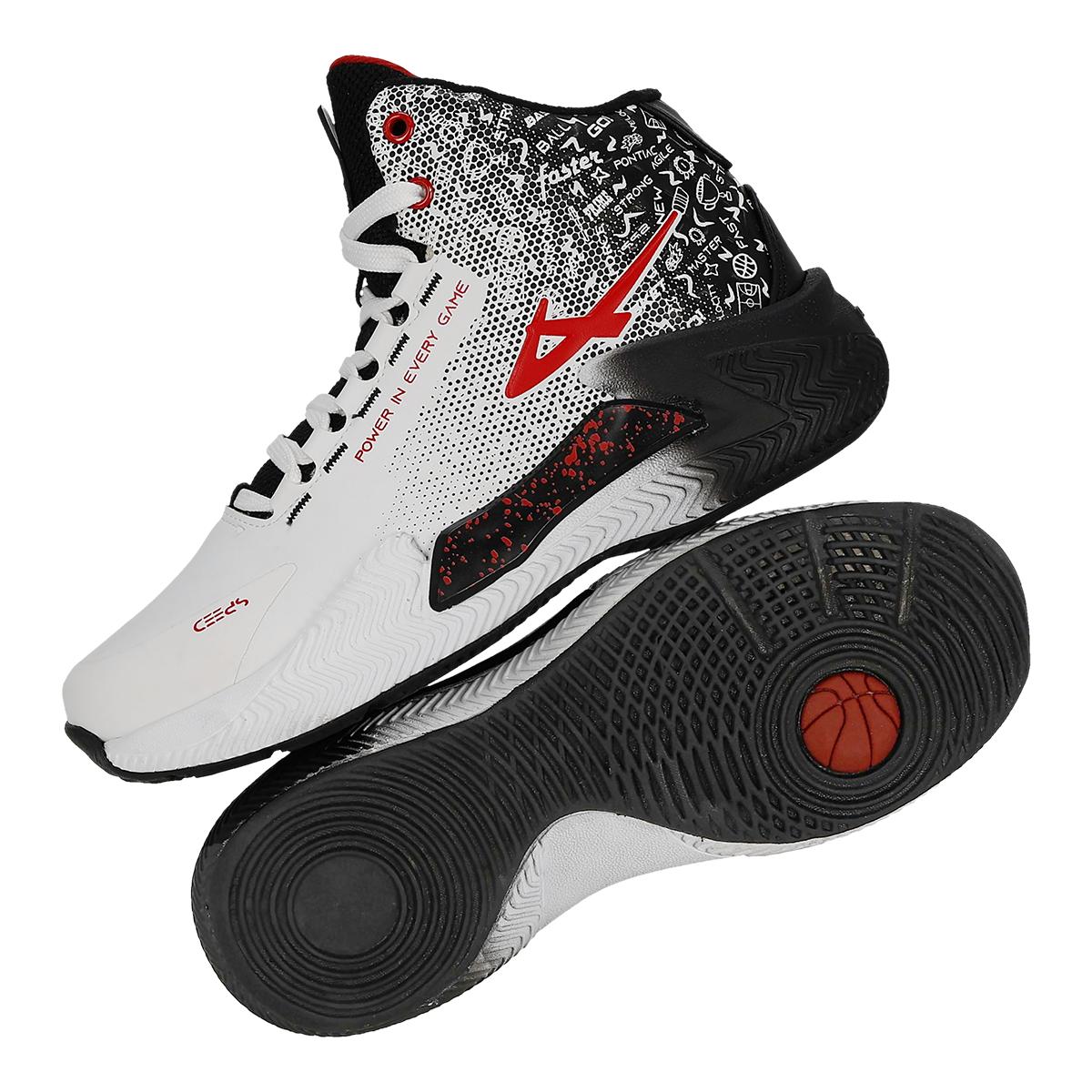 BASQUETBALL HOMBRE PONTIAC 6151 BLANCO NEGRO ROJO