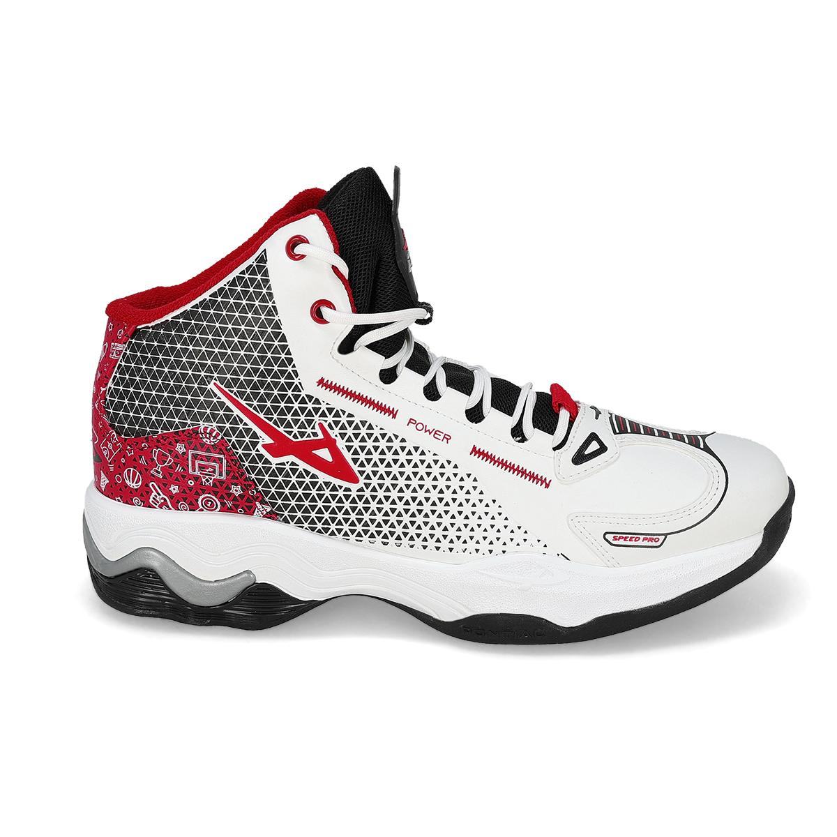 BASQUETBALL HOMBRE PONTIAC 6155 BLANCO NEGRO ROJO