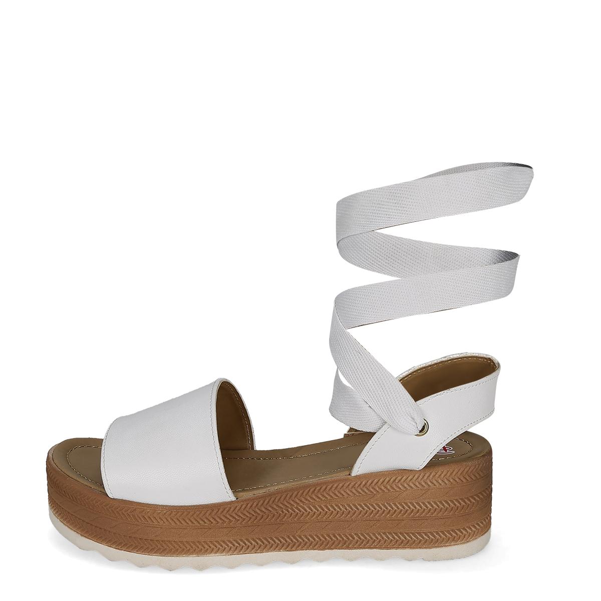 SANDALIA DE CUÑA MUJER PASION 304 BLANCO
