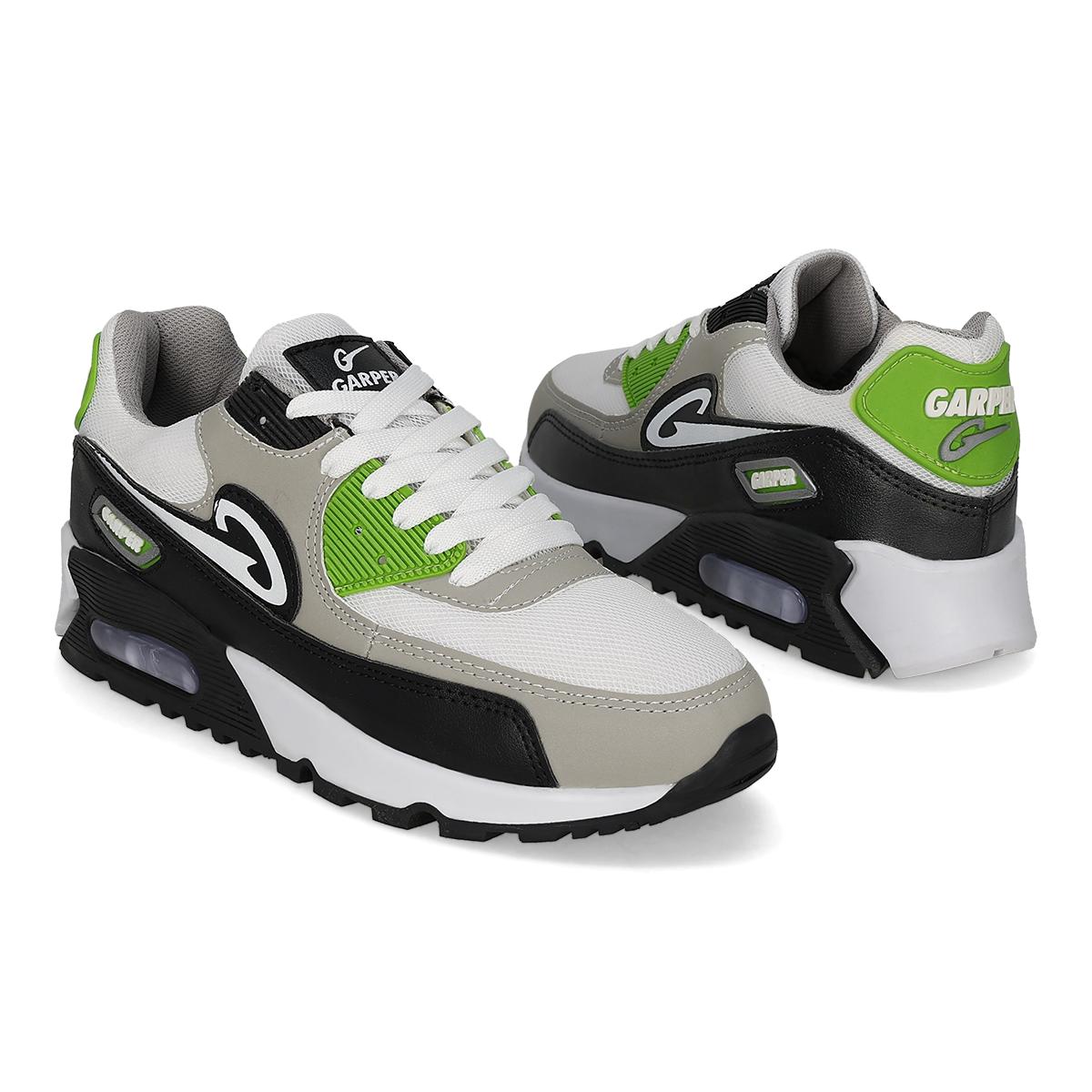 DEPORTIVO INFANTIL GARPER 360 NEGRO/GRIS/VERDE