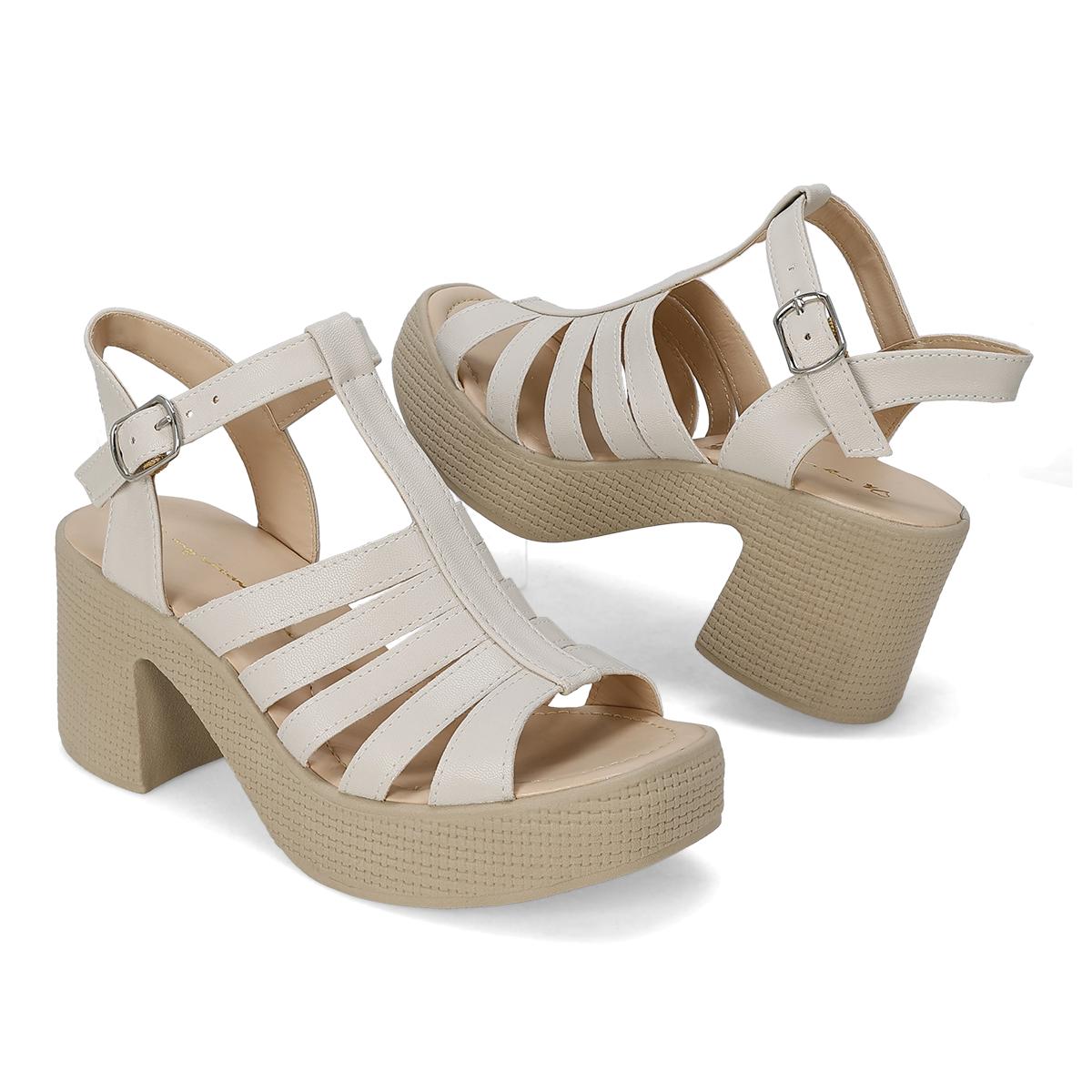 SANDALIA DE TACON MUJER MYRIAM 826 LATTE