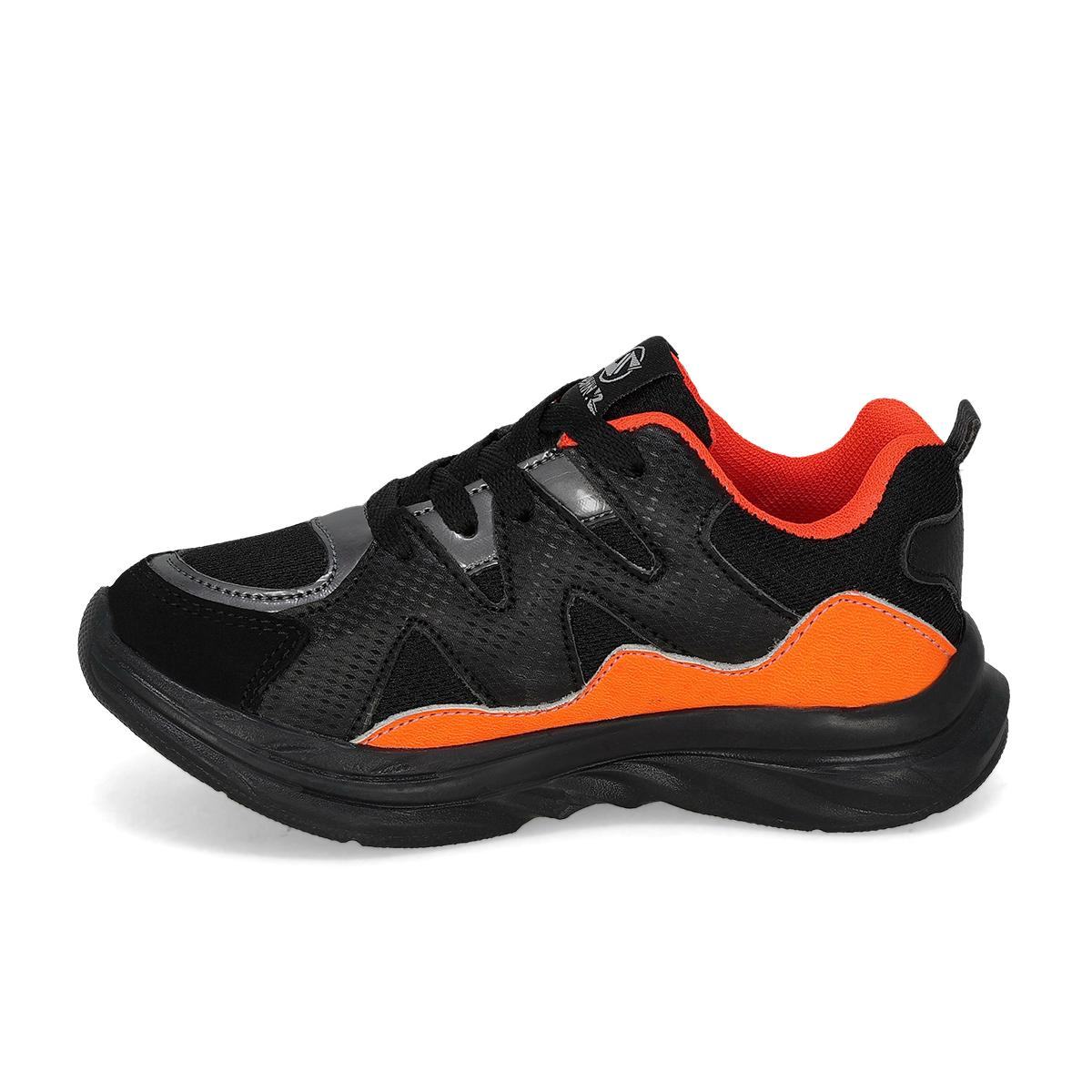DEPORTIVO INFANTIL SUNNZ 7030 NEGRO NARANJA NEON