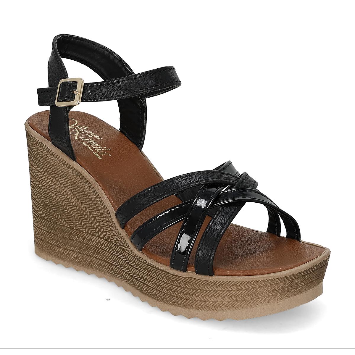 SANDALIA DE TACON MUJER SAMARA KAMILA 708 NEGRO-OFERTA