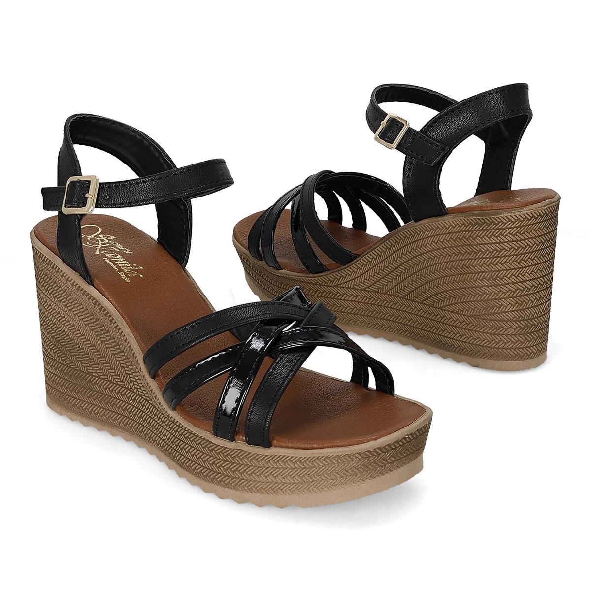 SANDALIA DE TACON MUJER SAMARA KAMILA 708 NEGRO-OFERTA