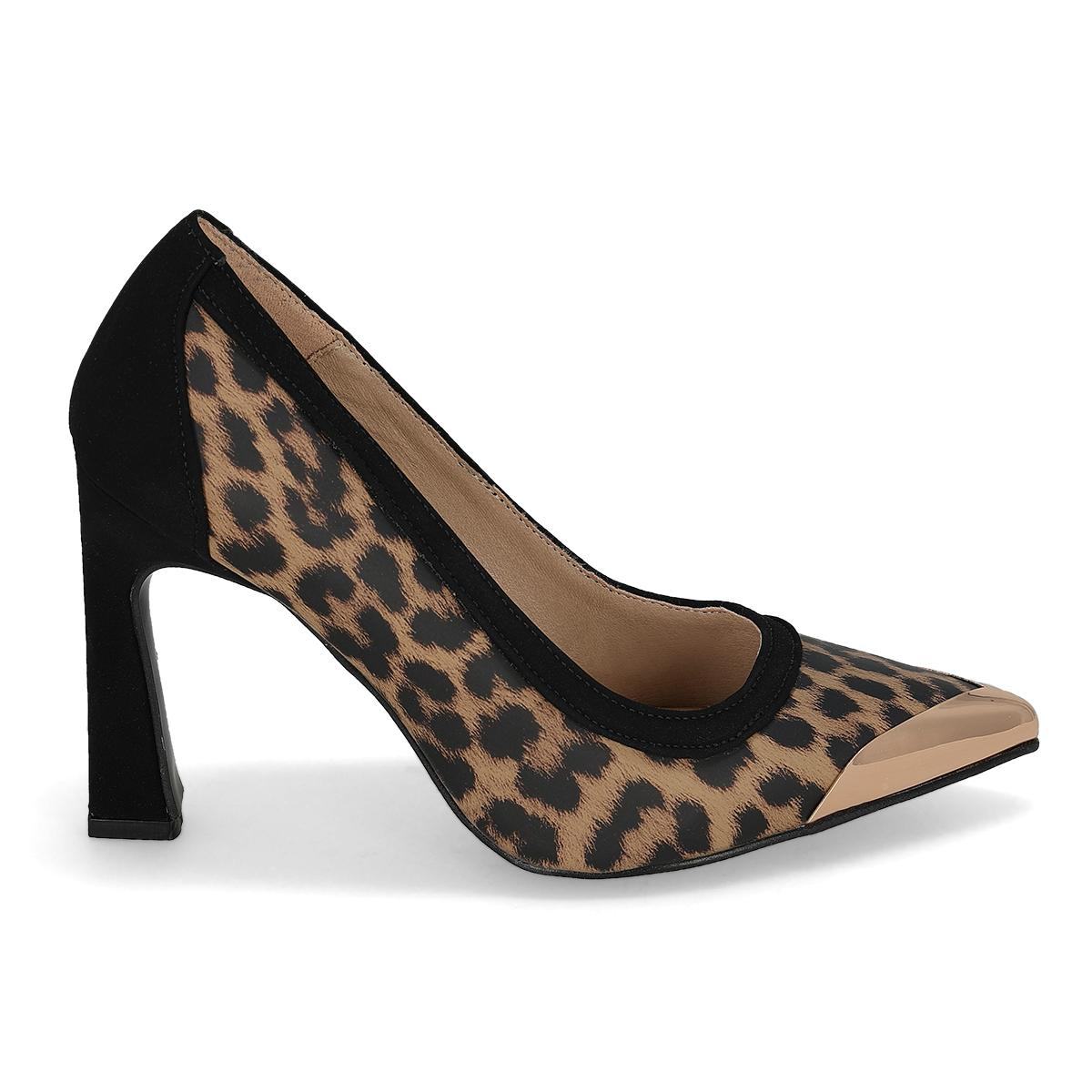 ZAPATILLA TACON ALTO MUJER RAVEL 0159 LEOPARDO CAFE