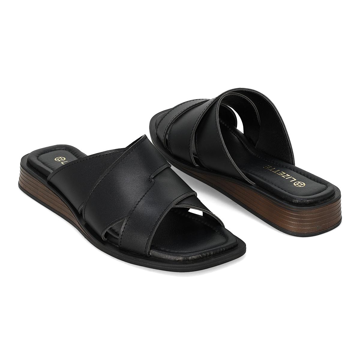 SANDALIA PISO MUJER LIZETTE SHOES 0033 NEGRO-OFERTA