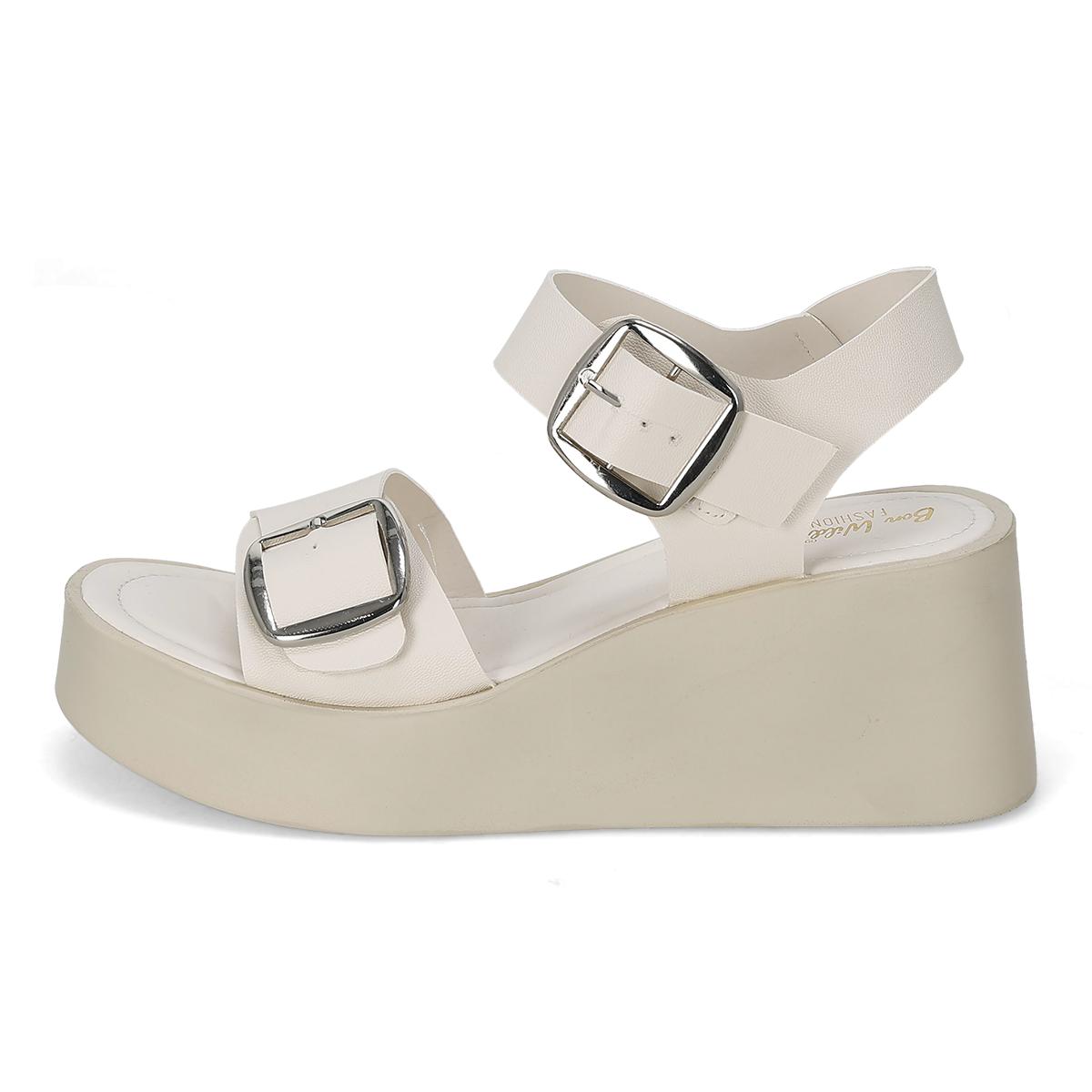 SANDALIA DE CUÑA MUJER BON WILD 2010 LATTE-OFERTA